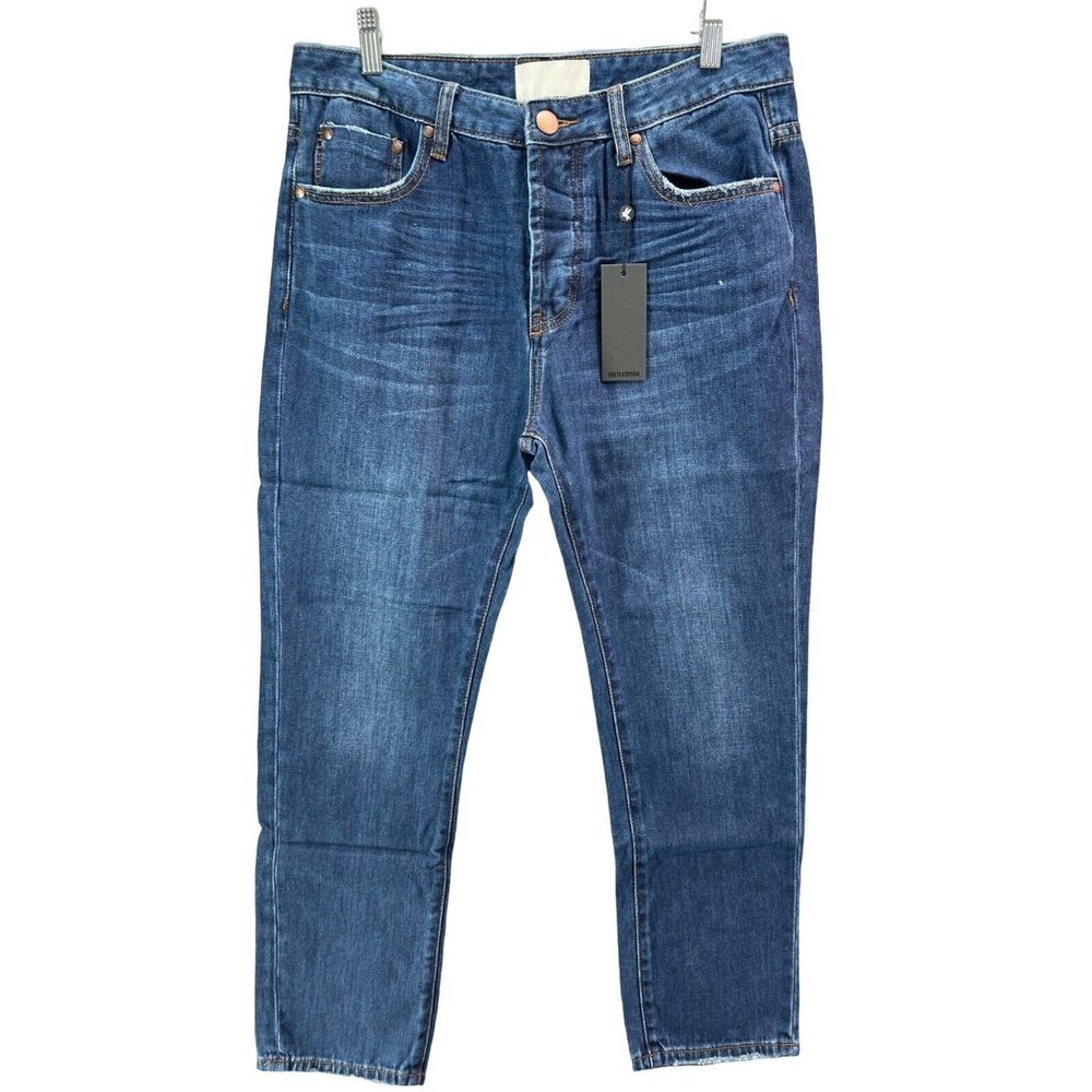 One Teaspoon Jeans Men 33R Blue Moon Mr Classics Rigid Denim Straight Button Fly